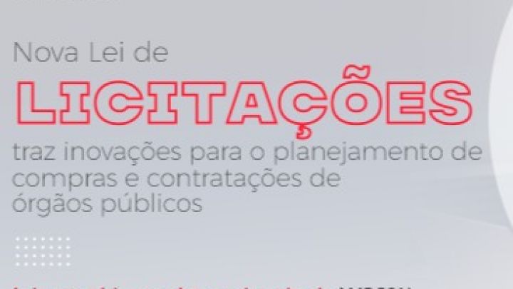 Imagem com o texto: Nova lei de licitações