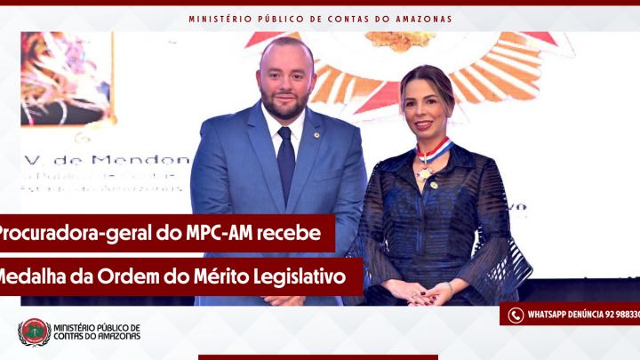 Procuradora-geral do MPC-AM recebe Medalha da Ordem do Mérito Legislativo